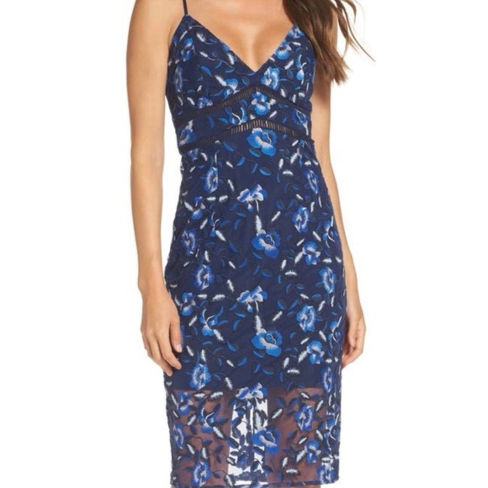 NWT Bardot Sapphire Lace Midi Dress
